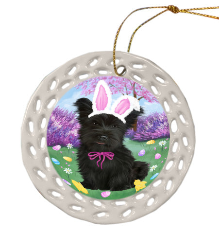 Easter holiday Skye Terrier Dog Doily Ornament DPOR58988