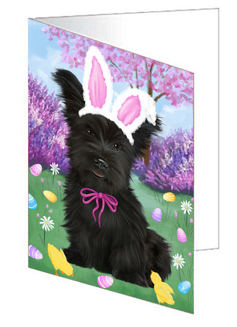 Easter holiday Skye Terrier Dog Handmade Artwork Assorted Pets Greeting Cards and Note Cards with Envelopes for All Occasions and Holiday Seasons