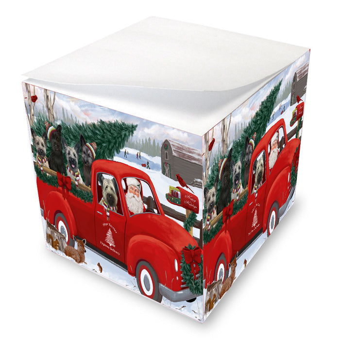 Christmas Santa Express Delivery Red Truck Skye Terrier Dogs Note Cube NOC-DOTD-A57523