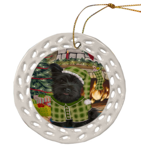 The Christmas Stocking was Hung Skye Terrier Dog Doily Ornament DPOR59102