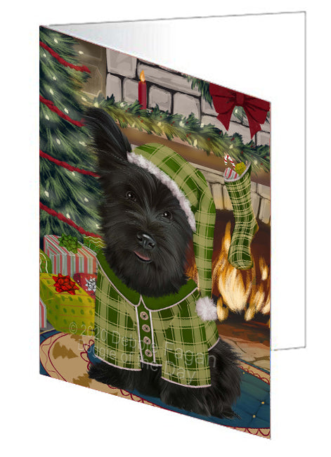 The Christmas Stocking was Hung Skye Terrier Dog Handmade Artwork Assorted Pets Greeting Cards and Note Cards with Envelopes for All Occasions and Holiday Seasons