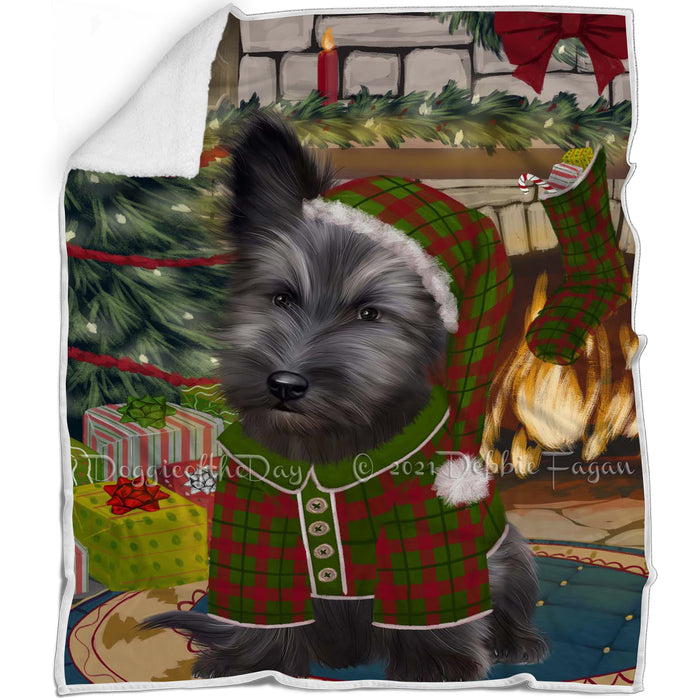 The Stocking was Hung Skye Terrier Dog Blanket BLNKT142296