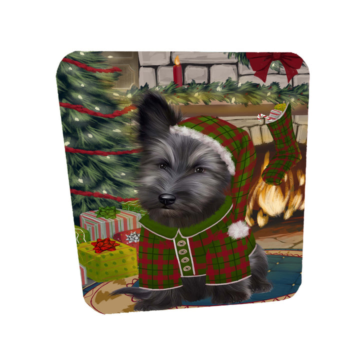 The Christmas Stocking was Hung Skye Terrier Dog Coasters Set of 4 CSTA58619