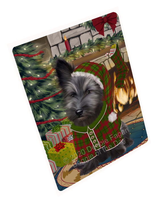 The Christmas Stocking was Hung Skye Terrier Dog Cutting Board - For Kitchen - Scratch & Stain Resistant - Designed To Stay In Place - Easy To Clean By Hand - Perfect for Chopping Meats, Vegetables, CA83886