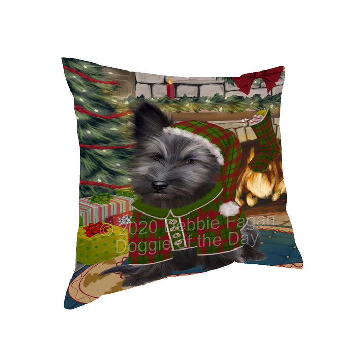 The Christmas Stocking was Hung Skye Terrier Dog Pillow with Top Quality High-Resolution Images - Ultra Soft Pet Pillows for Sleeping - Reversible & Comfort - Ideal Gift for Dog Lover - Cushion for Sofa Couch Bed - 100% Polyester, PILA93724