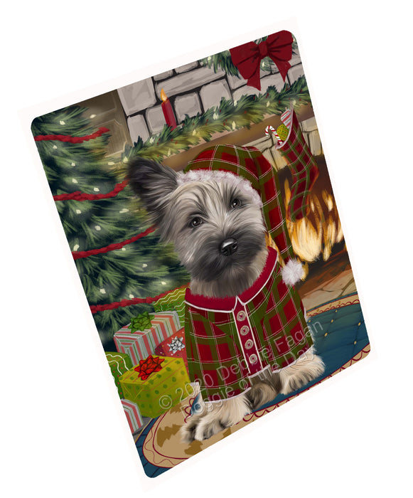 The Christmas Stocking was Hung Skye Terrier Dog Cutting Board - For Kitchen - Scratch & Stain Resistant - Designed To Stay In Place - Easy To Clean By Hand - Perfect for Chopping Meats, Vegetables, CA83888