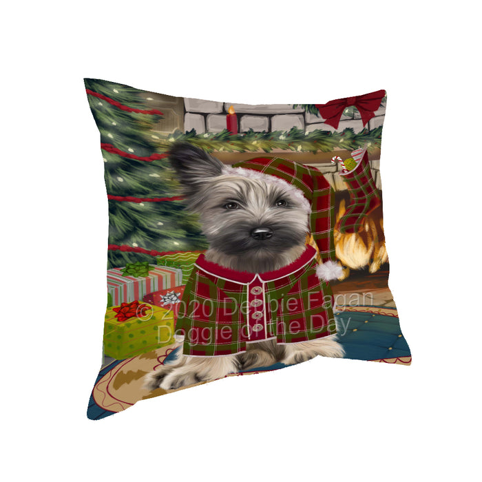 The Christmas Stocking was Hung Skye Terrier Dog Pillow with Top Quality High-Resolution Images - Ultra Soft Pet Pillows for Sleeping - Reversible & Comfort - Ideal Gift for Dog Lover - Cushion for Sofa Couch Bed - 100% Polyester, PILA93727