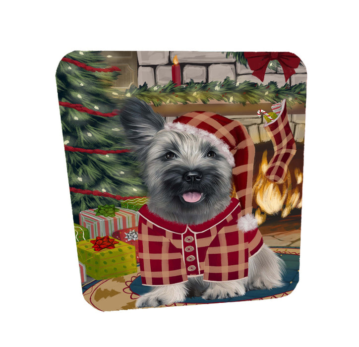 The Christmas Stocking was Hung Skye Terrier Dog Coasters Set of 4 CSTA58621