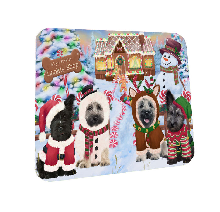 Christmas Gingerbread Cookie Shop Skye Terrier Dogs Coasters Set of 4 CSTA58187