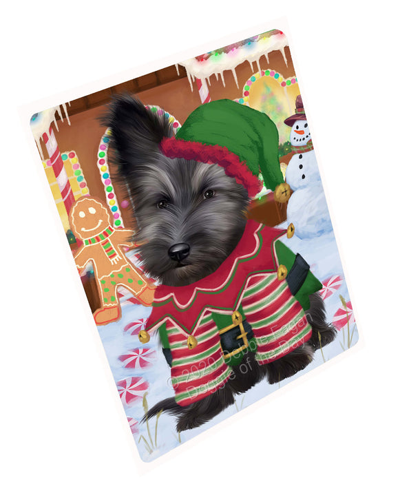 Christmas Gingerbread Elf Skye Terrier Dog Refrigerator/Dishwasher Magnet - Kitchen Decor Magnet - Pets Portrait Unique Magnet - Ultra-Sticky Premium Quality Magnet
