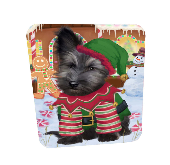 Christmas Gingerbread Elf Skye Terrier Dog Coasters Set of 4 CSTA58350