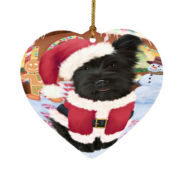 Christmas Gingerbread Candyfest Skye Terrier Dog Heart Christmas Ornament HPORA59095