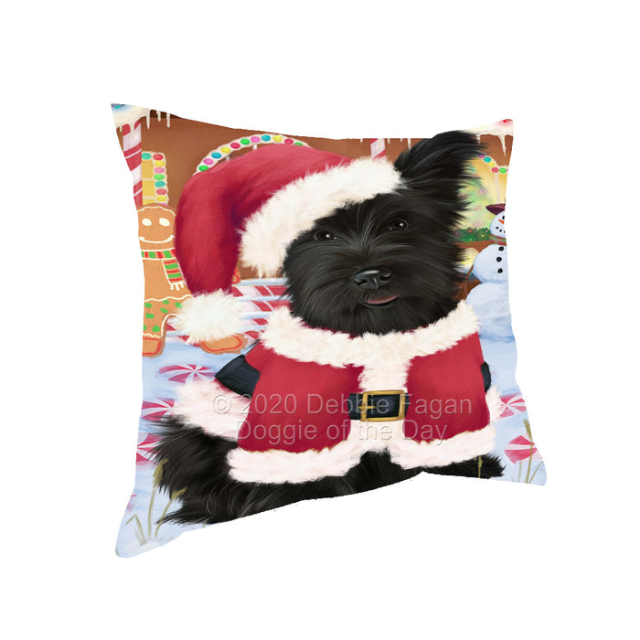 Christmas Gingerbread Candyfest Skye Terrier Dog Pillow with Top Quality High-Resolution Images - Ultra Soft Pet Pillows for Sleeping - Reversible & Comfort - Ideal Gift for Dog Lover - Cushion for Sofa Couch Bed - 100% Polyester