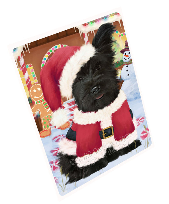 Christmas Gingerbread Candyfest Skye Terrier Dog Cutting Board - For Kitchen - Scratch & Stain Resistant - Designed To Stay In Place - Easy To Clean By Hand - Perfect for Chopping Meats, Vegetables