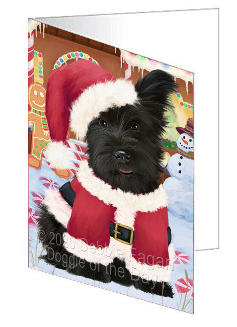 Christmas Gingerbread Candyfest Skye Terrier Dog Handmade Artwork Assorted Pets Greeting Cards and Note Cards with Envelopes for All Occasions and Holiday Seasons