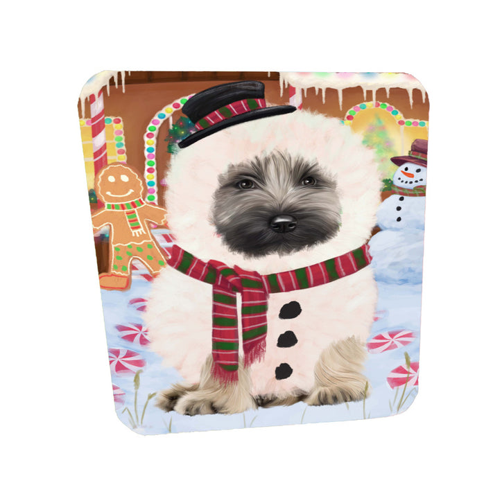Christmas Gingerbread Snowman Skye Terrier Dog Coasters Set of 4 CSTA58342