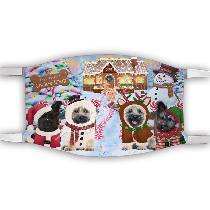 Holiday Gingerbread Cookie Skye Terrier Dogs Shop Face Mask FM48936