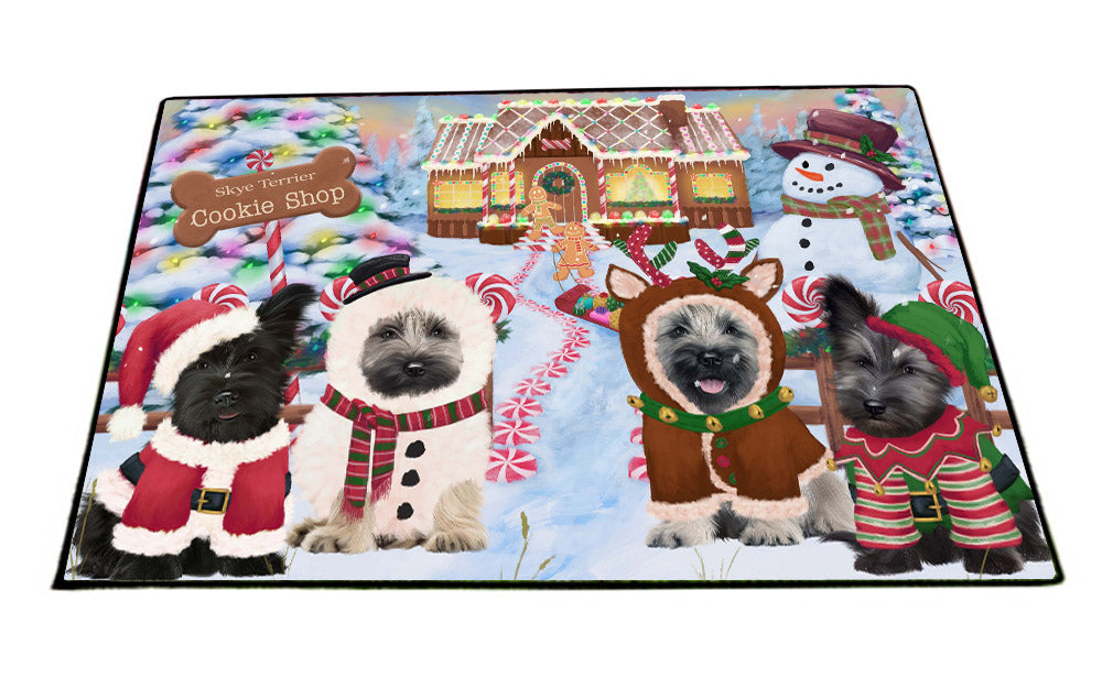 Holiday Gingerbread Cookie Shop Springer Spaniel Dogs Floormat FLMS55582
