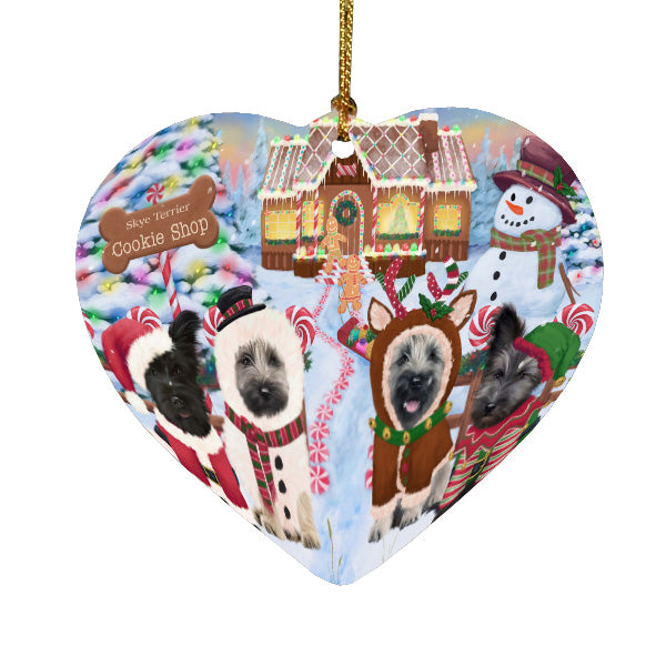 Christmas Gingerbread Cookie Shop Skye Terrier Dogs Heart Christmas Ornament HPORA58948