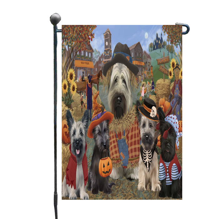 Halloween 'Round Town Skye Terrier Dogs Garden Flags Outdoor Decor for Homes and Gardens Double Sided Garden Yard Spring Decorative Vertical Home Flags Garden Porch Lawn Flag for Decorations