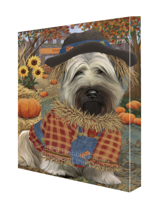 Halloween 'Round Town Skye Terrier Dog Canvas Wall Art - Premium Quality Ready to Hang Room Decor Wall Art Canvas - Unique Animal Printed Digital Painting for Decoration CVS193