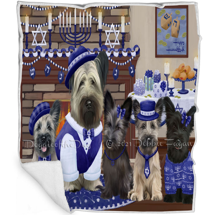 Happy Hanukkah Skye Terrier Dogs Blanket BLNKT144055