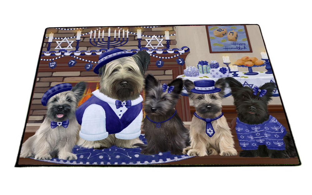 Happy Hanukkah Family Springer Spaniel Dogs Floormat FLMS55558