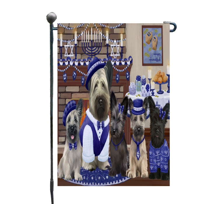 Happy Hanukkah Family Skye Terrier Dogs Garden Flags Outdoor Decor for Homes and Gardens Double Sided Garden Yard Spring Decorative Vertical Home Flags Garden Porch Lawn Flag for Decorations