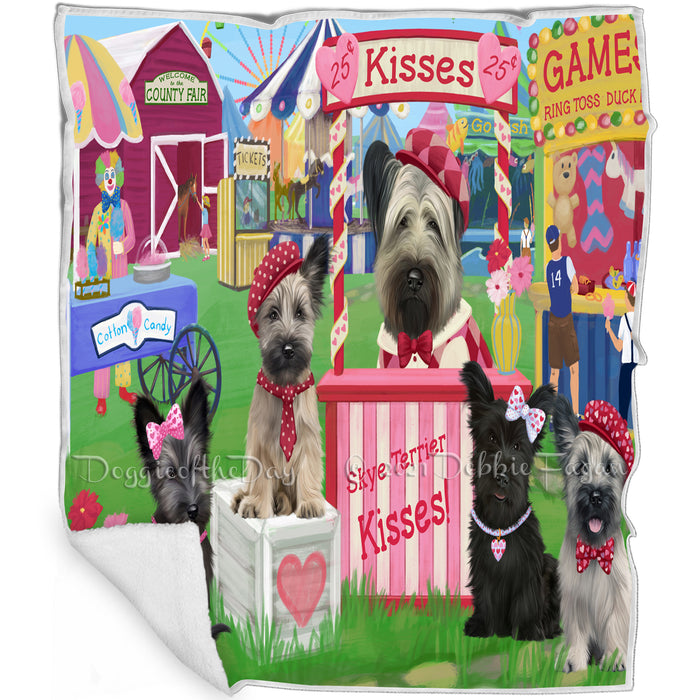 Carnival Kissing Booth Skye Terrier Dogs Blanket BLNKT142596