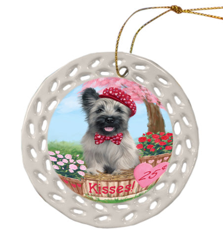 Rosie 25 Cent Kisses Skye Terrier Dog Doily Ornament DPOR58689