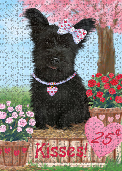 Rosie 25 Cent Kisses Skye Terrier Dog Portrait Jigsaw Puzzle for Adults Animal Interlocking Puzzle Game Unique Gift for Dog Lover's with Metal Tin Box PZL592