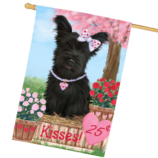 Rosie 25 Cent Kisses Skye Terrier Dog House Flag Outdoor Decorative Double Sided Pet Portrait Weather Resistant Premium Quality Animal Printed Home Decorative Flags 100% Polyester FLG69117