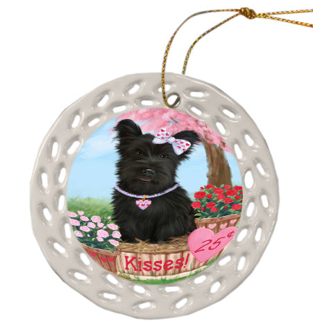 Rosie 25 Cent Kisses Skye Terrier Dog Doily Ornament DPOR58687