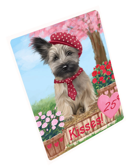 Rosie 25 Cent Kisses Skye Terrier Dog Cutting Board - For Kitchen - Scratch & Stain Resistant - Designed To Stay In Place - Easy To Clean By Hand - Perfect for Chopping Meats, Vegetables, CA82912