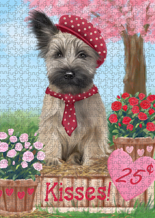 Rosie 25 Cent Kisses Skye Terrier Dog Portrait Jigsaw Puzzle for Adults Animal Interlocking Puzzle Game Unique Gift for Dog Lover's with Metal Tin Box PZL593