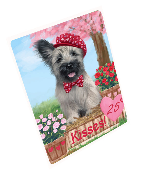 Rosie 25 Cent Kisses Skye Terrier Dog Cutting Board - For Kitchen - Scratch & Stain Resistant - Designed To Stay In Place - Easy To Clean By Hand - Perfect for Chopping Meats, Vegetables, CA82914