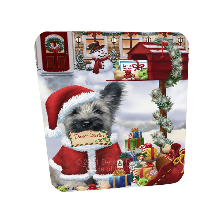 Christmas Dear Santa Mailbox Skye Terrier Dog Coasters Set of 4 CSTA58246