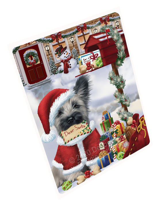 Christmas Dear Santa Mailbox Skye Terrier Dog Cutting Board - For Kitchen - Scratch & Stain Resistant - Designed To Stay In Place - Easy To Clean By Hand - Perfect for Chopping Meats, Vegetables, CA82852