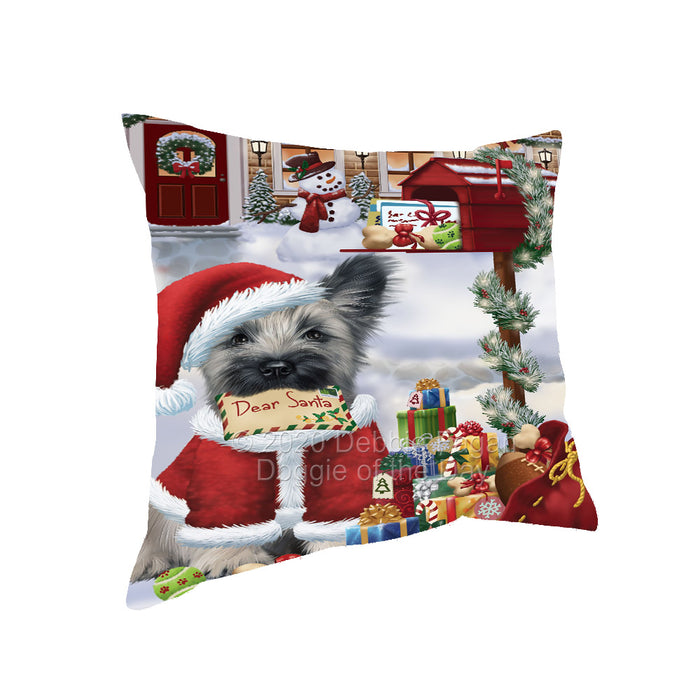 Christmas Dear Santa Mailbox Skye Terrier Dog Pillow with Top Quality High-Resolution Images - Ultra Soft Pet Pillows for Sleeping - Reversible & Comfort - Ideal Gift for Dog Lover - Cushion for Sofa Couch Bed - 100% Polyester, PILA92173
