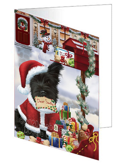 Christmas Dear Santa Mailbox Skye Terrier Dog Handmade Artwork Assorted Pets Greeting Cards and Note Cards with Envelopes for All Occasions and Holiday Seasons