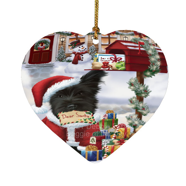 Christmas Dear Santa Mailbox Skye Terrier Dog Heart Christmas Ornament HPORA59008