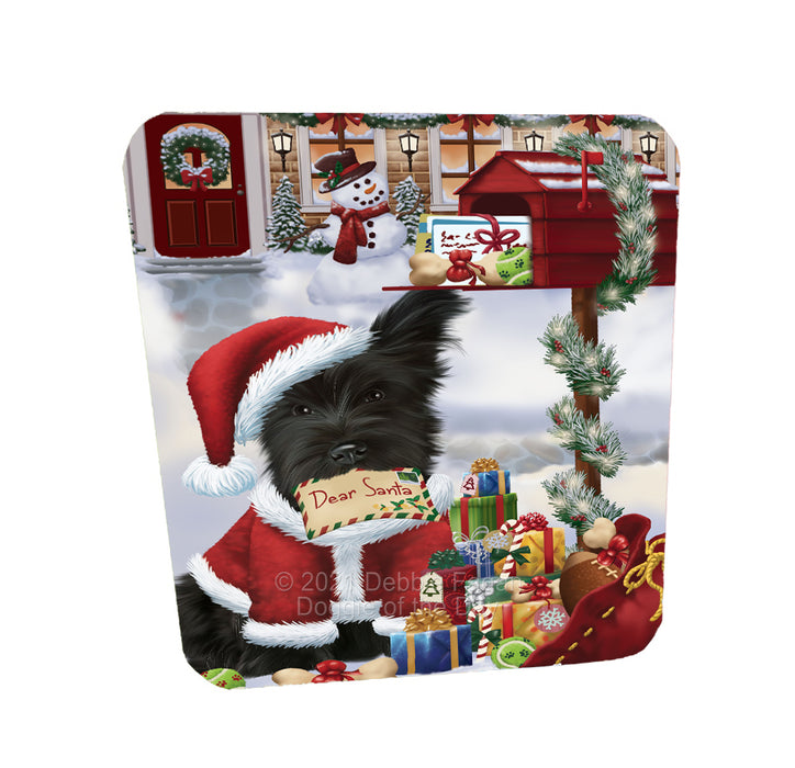 Christmas Dear Santa Mailbox Skye Terrier Dog Coasters Set of 4 CSTA58247