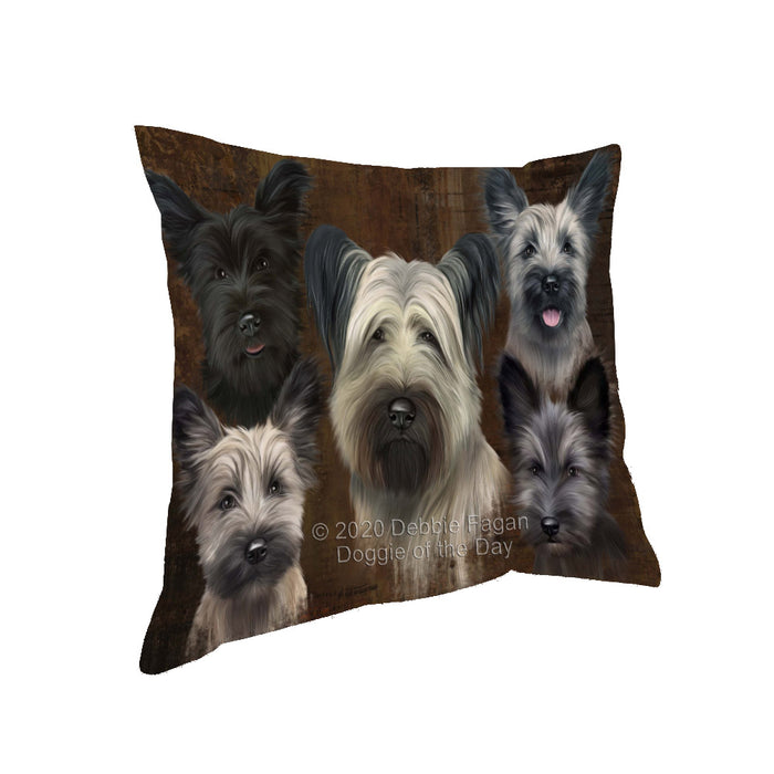 Rustic 5 Heads Skye Terrier Dogs Pillow with Top Quality High-Resolution Images - Ultra Soft Pet Pillows for Sleeping - Reversible & Comfort - Ideal Gift for Dog Lover - Cushion for Sofa Couch Bed - 100% Polyester