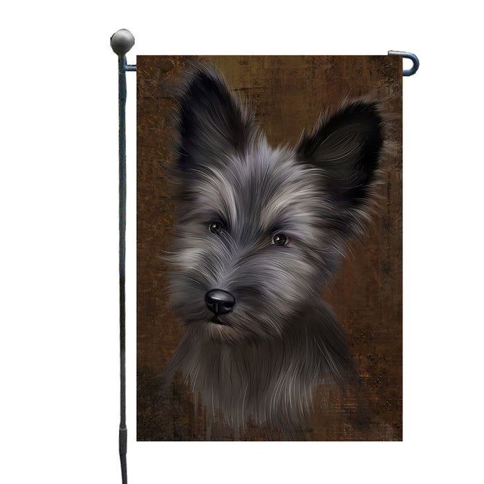 Rustic Skye Terrier Dog Garden Flags Outdoor Decor for Homes and Gardens Double Sided Garden Yard Spring Decorative Vertical Home Flags Garden Porch Lawn Flag for Decorations GFLG67872
