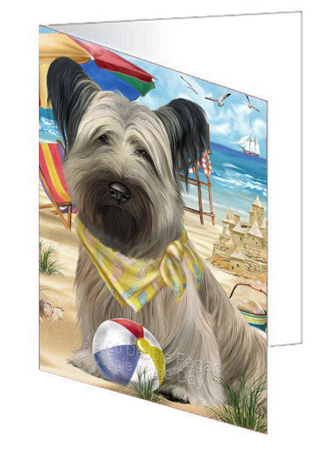 Pet Friendly Beach Skye Terrier Dog Handmade Artwork Assorted Pets Greeting Cards and Note Cards with Envelopes for All Occasions and Holiday Seasons