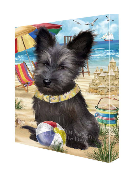 Pet Friendly Beach Skye Terrier Dog Canvas Wall Art - Premium Quality Ready to Hang Room Decor Wall Art Canvas - Unique Animal Printed Digital Painting for Decoration CVS170