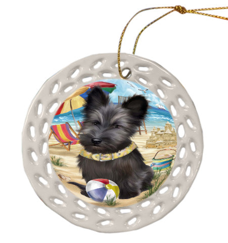 Pet Friendly Beach Skye Terrier Dog Doily Ornament DPOR58576