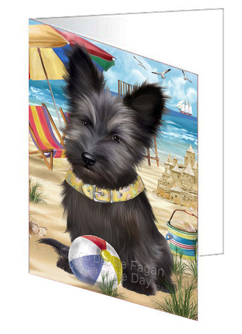Pet Friendly Beach Skye Terrier Dog Handmade Artwork Assorted Pets Greeting Cards and Note Cards with Envelopes for All Occasions and Holiday Seasons