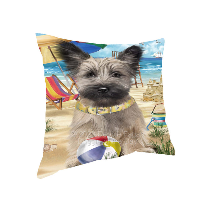 Pet Friendly Beach Skye Terrier Dog Pillow with Top Quality High-Resolution Images - Ultra Soft Pet Pillows for Sleeping - Reversible & Comfort - Ideal Gift for Dog Lover - Cushion for Sofa Couch Bed - 100% Polyester, PILA91714