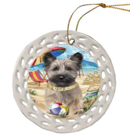 Pet Friendly Beach Skye Terrier Dog Doily Ornament DPOR58577